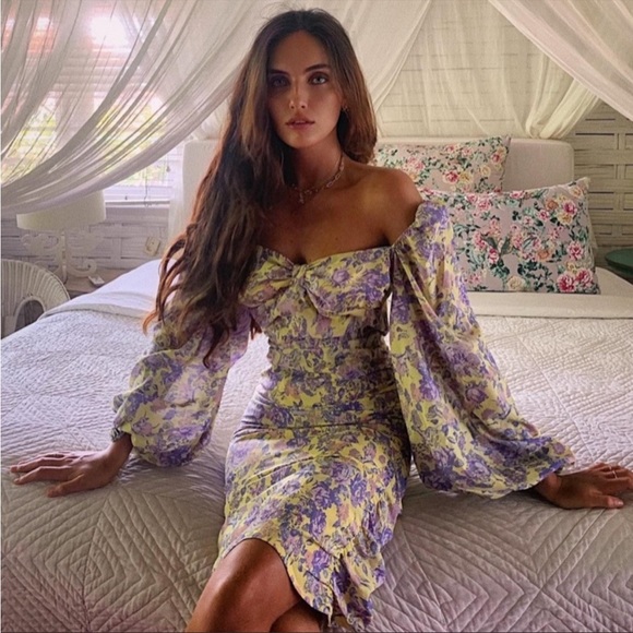 For Love and Lemons Maui Ruched Midi Dress - Picture 3 of 8